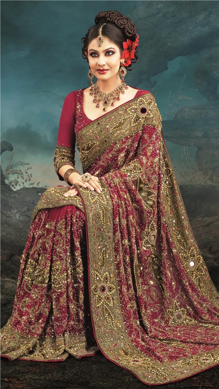 Traditional Dark Green Silk Wedding Saree – FOURMATCHING